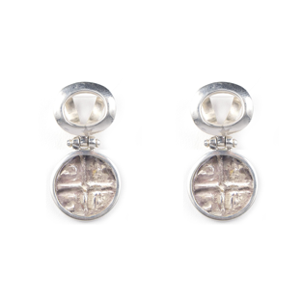 MONEDA SILVER DROP EARRINGS