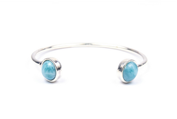 REDONDO SILVER LARIMAR BIG BRACELET