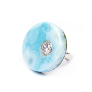 IO SILVER LARIMAR RING