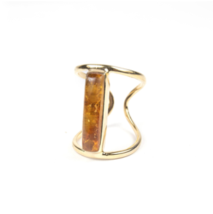 RECTO DORATO AMBER RING