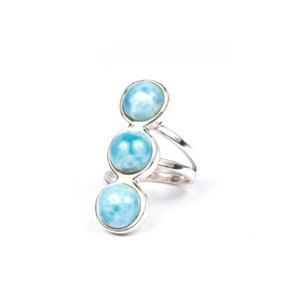 TRIO REDONDO SILVER LARIMAR RING