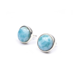 REDONDO SILVER LARIMAR MEDIUM EARRINGS