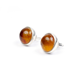 REDONDO SILVER AMBER MEDIUM EARRINGS