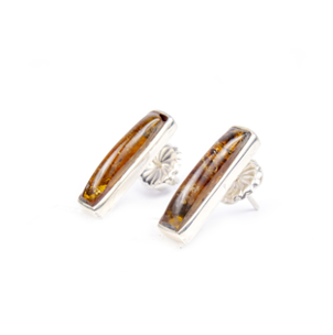 RECTO SILVER AMBER EARRINGS