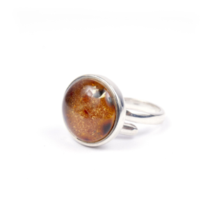 REDONDO SILVER AMBER BIG RING