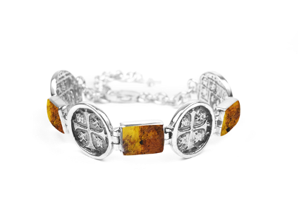 MONEDA SILVER AMBER SQUARE BRACELET