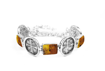 MONEDA SILVER AMBER SQUARE BRACELET