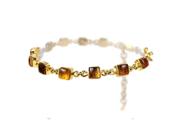 MINI SQUARE DORATO AMBER BRACELET