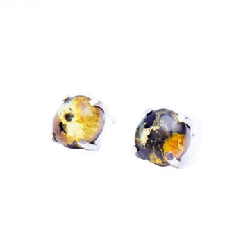 GANCHO SILVER AMBER EARRINGS