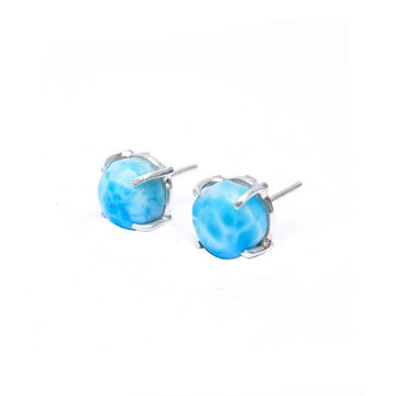 GANCHO SILVER LARIMAR  EARRINGS