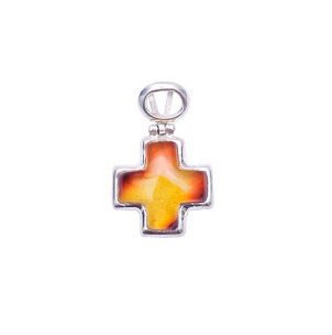 CRUZ SILVER ACCESSORY AMBER PENDANT