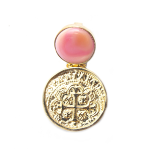 MONEDA DORATO PINK SEA SHELL ROUND PENDANT