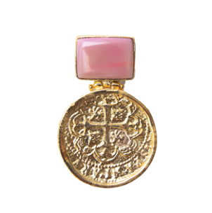 MONEDA DORATO PINK SEA SHELL SQUARE PENDANT