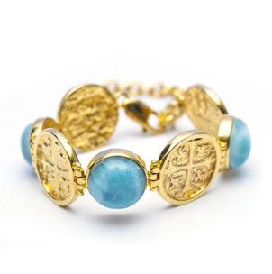 MONEDA DORATO LARIMAR ROUND BRACELET