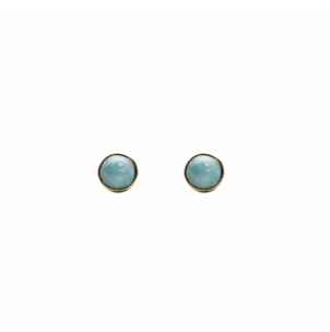 MINI ROUND DORATO LARIMAR EARRINGS