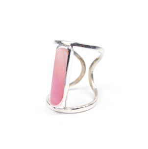 RECTO SILVER PINK SEA SHELL RING