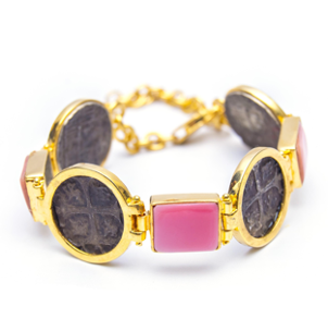 MONEDA DT/PT PINK SEA SHELL SQUARE BRACELET