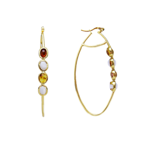 HOOPS DORATO  AMBER AND MOTHER PEARL EARRINGS