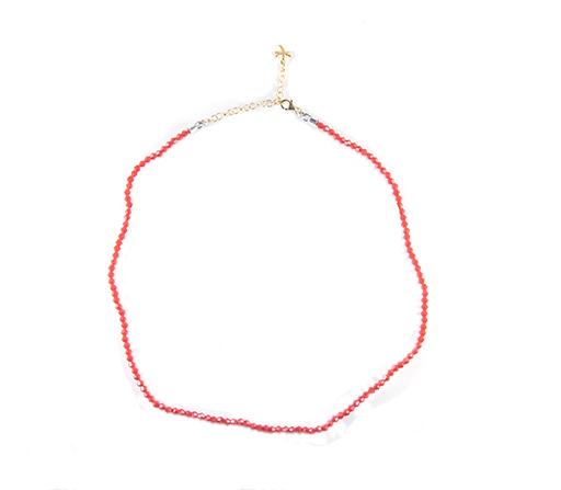 LONG RED CRYSTALS NECKLACE