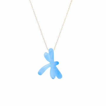 BIG LARIMAR DRAGONFLY NECKLACE