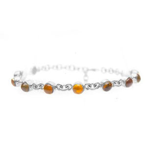 MINI ROUND SILVER AMBER BRACELET