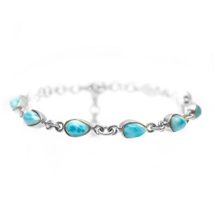 MINI DROPS SILVER LARIMAR BRACELET