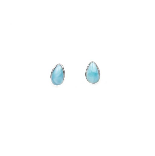 MINI DROPS SILVER LARIMAR EARRINGS